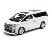 WANGXLGD 1:18 Scale Diecast Model Vehicles, Compatible with Toyota Alphard, Zinc Alloy Pull Back Car Model with Sound and Light for Christmas and Birthday Gifts (White)