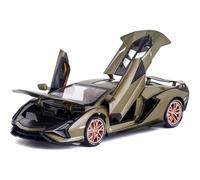 WANGXLGD 1:24 Scale Car Model, Compatible with Lamborghini Sian, Metal Die Cast Kit Sports Car Model Gift Ornaments (C)