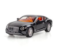 WANGXLGD 1:24 Scale Diecast Model Vehicles, Compatible with Bentley Continental GT, Zinc Alloy Pull Back Car Model with Sound and Light for Christmas and Birthday Gifts (Black)
