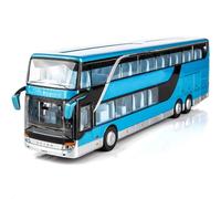 WANGXLGD 1/32 Scale Double Decker Bus Model Tourist Coach Hybrid Bus Simulation Alloy Vehicles Car Model for Birthday Present (A)