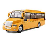 WANGXLGD 1/32 Scale School City Bus Model Pull Back Sound and Light Alloy Car Model (Size: 23 * 6 * 7CM)