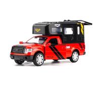 WANGXLGD Die-Cast Model Vehicles Scale 1:32 Car Model, Motorhome Style Alloy Travel Van Car Model Sound and Light Wind-Up Pull-Back (Red)