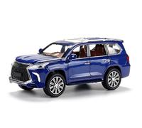 WANGXLGD Die-Cast Vehicles 1:24 Die-Casting Car, Compatible with L-EXUS LX570, Alloy Pull Back Sound and Light Car Model (A)