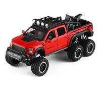 WANGXLGD Die-Cast Vehicles 1:28 Model Car, Compatible with Ford F150 Raptor Modified 6X6 Off-Road Pickup Truck, Simulation Alloy Car Model with Motorcycle (B)