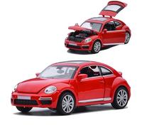 WANGXLGD Die-Cast Vehicles 1/32 Scale, Compatible with Volkswagen Beetle, Simulation Zinc Alloy Car Model for Christmas Birthday Gift (Red)