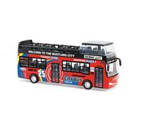 WANGXLGD Large Double-decker Bus Model, Die Casting Tour Coach Model Collection Decorative Gift (Red)