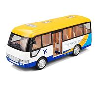 WANGXLGD Tourist Coach Bus Model 1/32 Scale City Bus Simulation Alloy Car Model Sound and Light Pull Back to Open The Door Design(Size: 15.5 * 5.5 * 5.5CM) (A)
