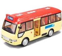 WANGXLGD Tourist Coach Bus Model 1/32 Scale City Bus Simulation Alloy Car Model Sound and Light Pull Back to Open The Door Design(Size: 15.5 * 5.5 * 5.5CM) (B)