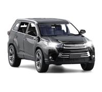 WANGXLGD Vehicles 1:32 Scale Car Model, Compatible with Toyota Highlander, SUV Alloy Car Model Metal Door Sound and Light (Black)