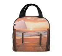Wangxyozdp Board Walk Stair Print Insulated Lunch Bag for Women Men Lunch Tote with Front Pocket Cooler Bag