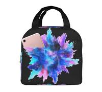 Wangxyozdp Colored Smoke Print Insulated Lunch Bag for Women Men Lunch Tote with Front Pocket Cooler Bag