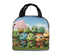Wangxyozdp Colorful Dinosaurs Print Insulated Lunch Bag for Women Men Lunch Tote with Front Pocket Cooler Bag