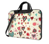 Wangxyozdp Colorful Heart Pattern Print Laptop Shoulder Bag Messenger Bag Notebook with Accessories Pocket 13/14/15.6 inch