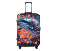 Wangxyozdp Dolphins Flowers Sea Starfish Coral Seashell Print Travel Luggage Cover Baggage Suitcase Cover Protector Skins 18-32 Inch Luggage