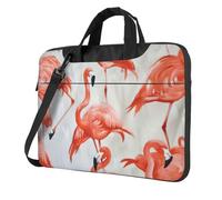 Wangxyozdp Flamingos on white Print Laptop Shoulder Bag Messenger Bag Notebook with Accessories Pocket 13/14/15.6 inch