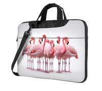 Wangxyozdp Flamingos on white Print Laptop Shoulder Bag Messenger Bag Notebook with Accessories Pocket 13/14/15.6 inch