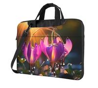 Wangxyozdp Heart Shaped Flower Print Laptop Shoulder Bag Messenger Bag Notebook with Accessories Pocket 13/14/15.6 inch