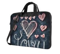 Wangxyozdp I Love You Words with Hearts Print Laptop Shoulder Bag Messenger Bag Notebook with Accessories Pocket 13/14/15.6 inch