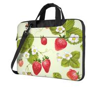 Wangxyozdp Lovely Strawberry Print Laptop Shoulder Bag Messenger Bag Notebook with Accessories Pocket 13/14/15.6 inch