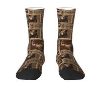 Wangxyozdp Moose Bear Deer Print Adult Socks for Men Women Novelty Fashion Breathable Boot Socks Soft Comfortable