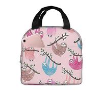 Wangxyozdp Naughty Sloth Baby Print Insulated Lunch Bag for Women Men Lunch Tote with Front Pocket Cooler Bag