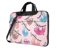 Wangxyozdp Naughty Sloth Print Laptop Shoulder Bag Messenger Bag Notebook with Accessories Pocket 13/14/15.6 inch