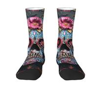 Wangxyozdp sugar skulls Print Adult Socks for Men Women Novelty Fashion Breathable Boot Socks Soft Comfortable