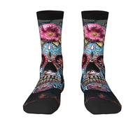 Wangxyozdp sugar skulls Print Adult Socks for Men Women Novelty Fashion Breathable Boot Socks Soft Comfortable