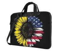 Wangxyozdp Sunflower American Flag Print Laptop Shoulder Bag Messenger Bag Notebook with Accessories Pocket 13/14/15.6 inch