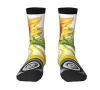 Wangxyozdp Sunflower on Yellow Car Print Adult Socks for Men Women Novelty Fashion Breathable Boot Socks Soft Comfortable