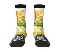 Wangxyozdp Sunflower on Yellow Car Print Adult Socks for Men Women Novelty Fashion Breathable Boot Socks Soft Comfortable
