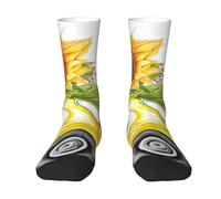 Wangxyozdp Sunflower on Yellow Car Print Adult Socks for Men Women Novelty Fashion Breathable Boot Socks Soft Comfortable