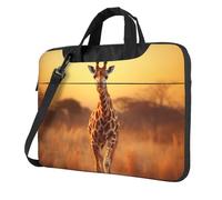 Wangxyozdp Two Giraffe Running on The Barren Print Laptop Shoulder Bag Messenger Bag Notebook with Accessories Pocket 13/14/15.6 inch