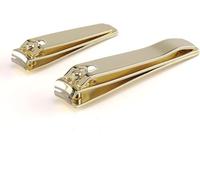 Wangyaohan 2-Piece Nail Clipper Set, Adult Stainless Steel Nail Clippers, Small Gift, Christmas Stocking Filler (Gold)