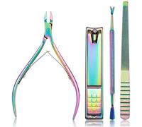 Wangyaohan Cuticle Trimmer with Cuticle Pusher - 4-Piece Stainless Steel Nail Clipper Set, Cuticle Cutter, Nail Care Tools