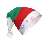 Wangyufen Unique Bulgarian Flag Print Christmas Hat with LED Festive Headwear for Women and Men Christmas Décor