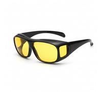 wangyun 1 Pc Night Vision Glasses, HD Anti Glare Tinted Over Glasses, Scratch Resistant Wrap Around Glasses for Men Women Driving Computer Use (Yellow)