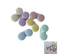 wangyun 12 Pcs Contact Lens Cases, Contact Lens Holder with Mirror, Portable Eye Contacts Mini Case Container Set Portable Contact Lens Soaking Case with L and R Caps for Travel