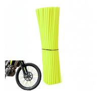 wangyun 72 Pcs Universal Spoke Covers, Durable Plastic Reflector Tube Skins, Motorcycle Bicycle Wheel Decoration for Off-road Riding (Neon Yellow)