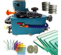 WANGYYDS Portable Small Glass Edger, Electric Glass Edging Machine, DIY Diamond Glass Art Corner Grinding Edging Polisher, Polish Edge Machine for Plane,Curve, Rounded Corner, Speed: 8000r/min Blue