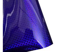 wanhaoaony Car Wrap High Glossy Red Blue Green Purple Gold Pattern Plated Carbon Fiber Sticker Car Body Films Wrap Vinyl Film Wrapping(Blue,50cm X 152cm)
