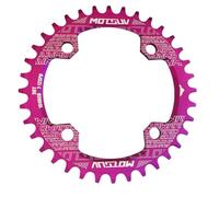 wanhaoaony Chainring Bicycle Crank 104BCD Round Shape Narrow Wide 32T/34T/36T/38T MTB Chainring Chainwheel Bike Circle Crankset Single Plate(Purple Round 32T)