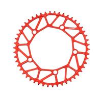 wanhaoaony Chainring Folding Bicycle Narrow Wide Teeth 130BCD Chainring 46 48 50 52 56 58T Sprocket Aluminum Alloy Bike Crankset(50T red)