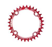 wanhaoaony Chainring Narrow Wide 104 BCD Crown Chainring Round 32T 34 Teeth 36T 38T Bicycle Crankset MTB Monoplate 104BCD Mountain Bike Dish(34T,Red)