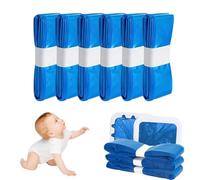 Wanhearrt 6 Pack Nappy Bin Refills, 4.5M Diaper Pail Refill Bags, Compatible with Tommee Tippee, Twist and Click,Angelcare Refill, Smellproof and Germ Protection (Blue)
