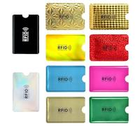 Wanheart 10 Pcs Colorful RFID Card Holder Set, RFID Blocking Card Sleeves, Colorful Credit Card Protectors with NFC Protection for Bank Cards, Passport, Driver License, ID Cards for Women, Men