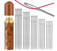 Wanheart 25Pcs Large Eye Embroidery Needles, 5 Size Sewing Needles, Easy Threading,Yarn Knitting Embroidery-Needles, Tapestry Needles, Wool Needles for Crochet DIY Crafts