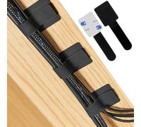 Wanheart 50 PCS Under Desk Cable Management,Self-Adhesive Cable Organizer, Adjustable Loop Cable Ties,for PC/TV/Router No-Drill Cable Organization (Black)