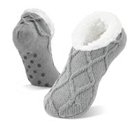 Wanheart Fluffy Slipper Socks for Women Men, Thick Warm Non-Slip Socks with Grippers, Thermal Bed Socks for Winter Indoor Home Floor, Ladies Girls Gift for Christmas
