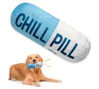 Wanheart Funny Chill Pill Dog Toy, Squeaky Plush Capsule for Teething Puppies & Cats, Interactive Chew Gift with Bite-Resistant Design, Pet Lover Present, Training Supply & Photo Prop(Blue)